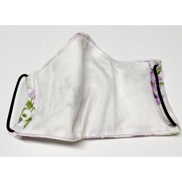 Purple Floral Lilac Fabric Face Mask - Picture 3 of 4